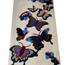 Colorful Butterfly Wool Rug